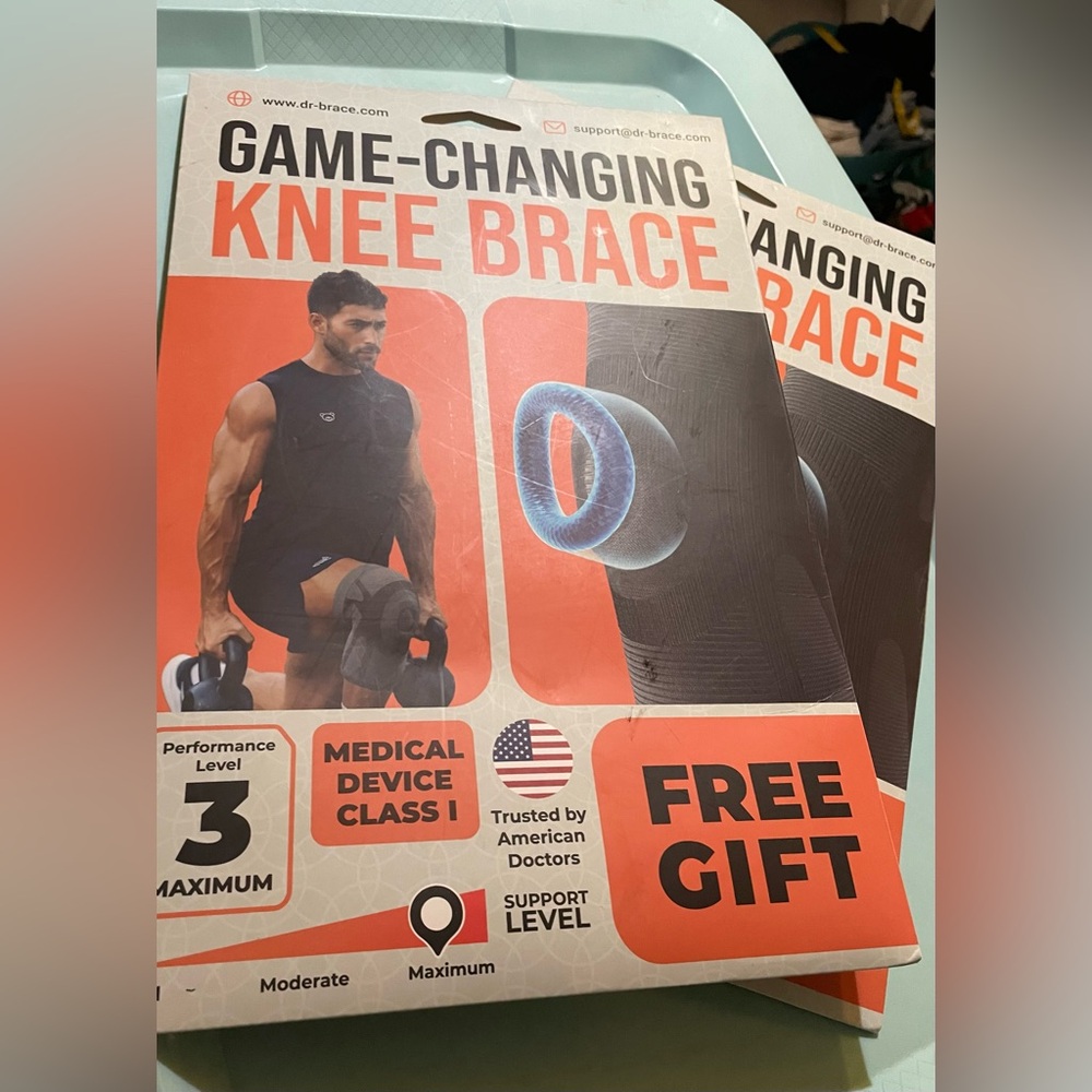 2 DR. BRACE ELITE Knee Brace For Knee Pain, Compression Knee Sleeve Large